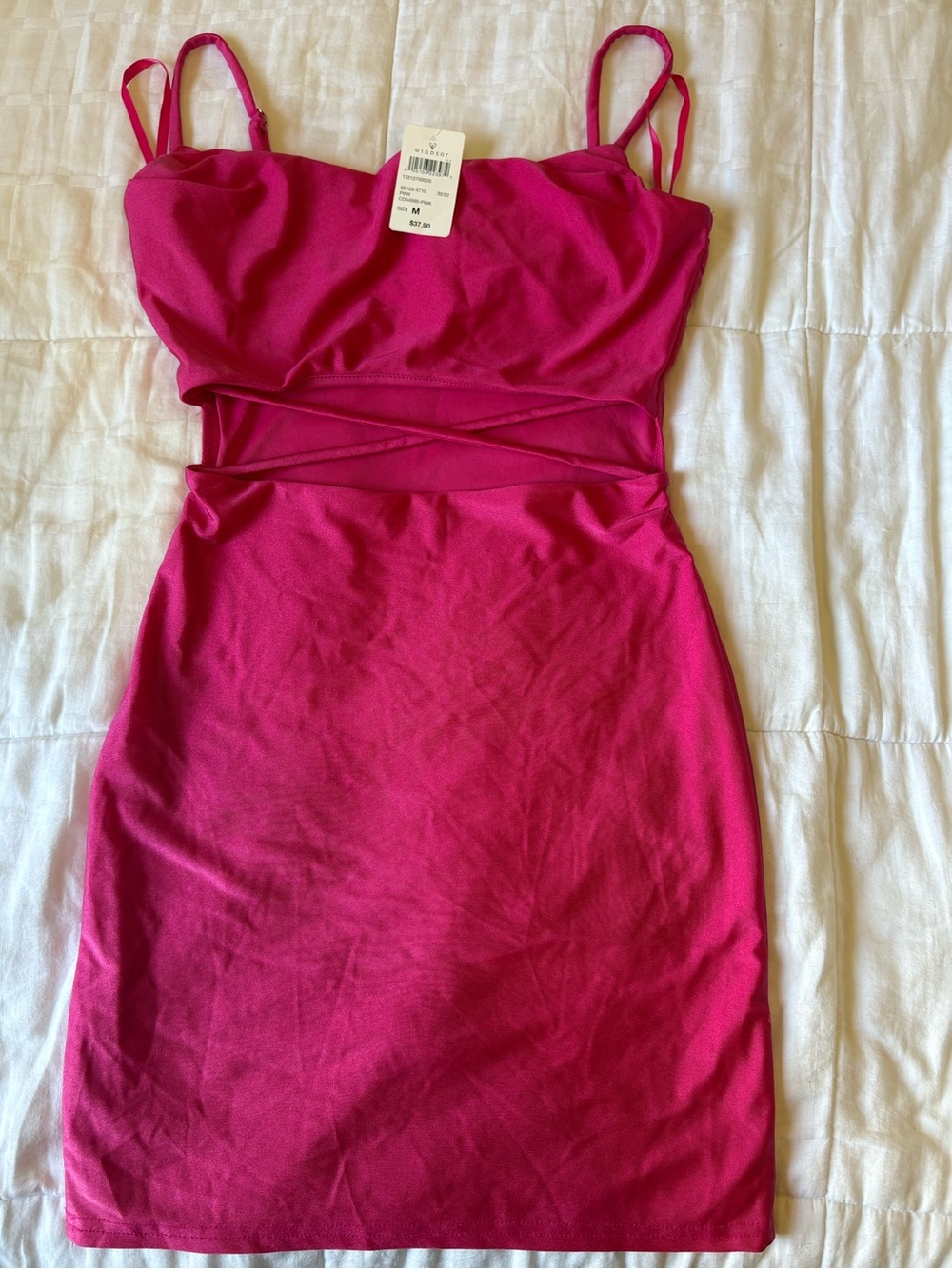 Fuchsia Strappy Bodycon Dress - Women's